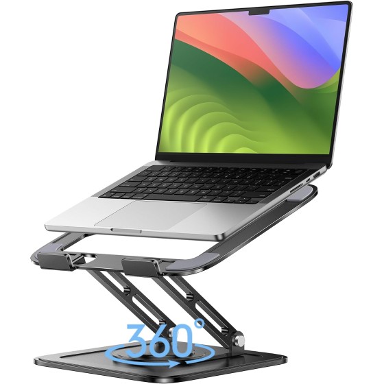 LOXP Adjustable Laptop Stand, Computer Stand with 360 Rotating Base