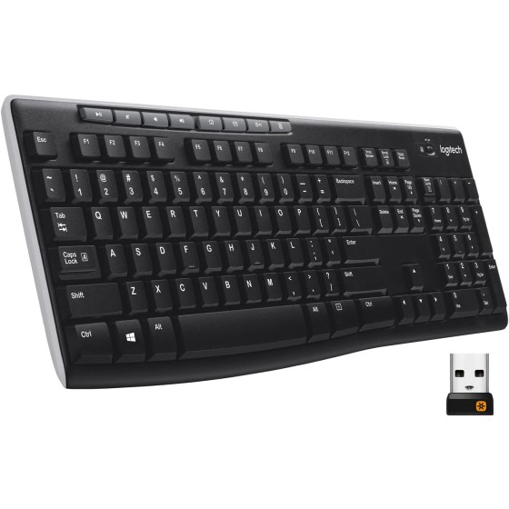Logitech K270 Full Size Wireless Keyboard for Windows - Black